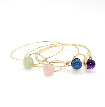 2016 Novo Multicolor pedra Natural esferas de cobre pulseira de personalidade simples punho pulseiras & pulseiras para mulheres