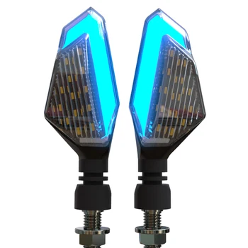2PCs Universal Blinkers luz de Advertência da Motocicleta CONDUZIDA por sua vez, Sinal de Luzes Diurnas