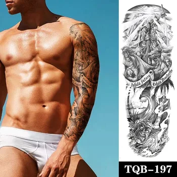 Impermeável da Etiqueta Temporária Tatuagem do Corpo de Letras de Onda da Tatuagem, Tamanho Grande Tatto Adesivos Flash Tatoo Falsas Tatuagens para Mulheres, Homens