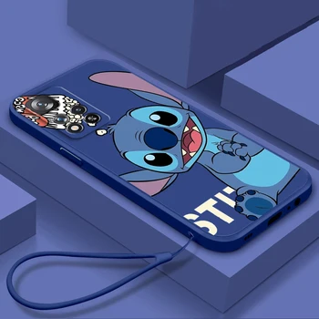 Lilo Stitch dos desenhos animados Bonitos Caso Para Xiaomi Redmi Nota 11 11T 10 10 9 9 9T 8 8 7 5 Pro 4G 5G Líquido Corda Tampa do Telefone do Núcleo de Coque