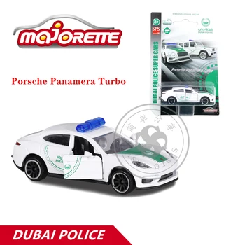 Majorette 1/64 POLÍCIA de DUBAI SUPER Carros Porsche Panamera Turbo Quente Pop Kids Brinquedos Veículo a Motor Fundido Metal Modelo